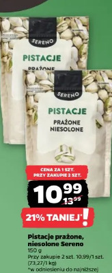 Pistacje prażone, niesolone Sereno