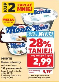 Monte Deser mleczny różne rodzaje
