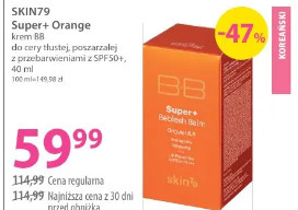 Skin79 Super+ Orange krem BB do cery tłustej, poszarzałej z przebarwieniami z SPF50+