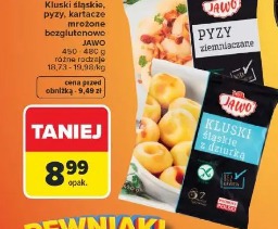 Kluski śląskie, pyzy, kartacze mrożone bezglutenowe Jawo