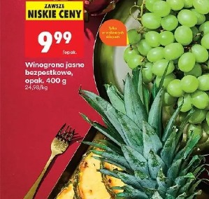 Winogrona jasne bezpestkowe