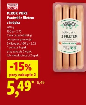 Pikok Pure Parówki z filetem z indyka
