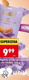 Migdały w białej czekoladzie z ube Meltie, 120 g