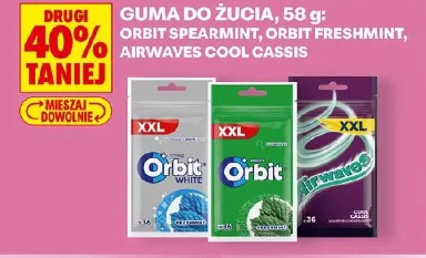 Guma do żucia: Orbit Spearmint, Orbit Freshmint, Airwaves Cool Cassis
