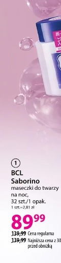 BCL Saborino maseczki do twarzy na noc