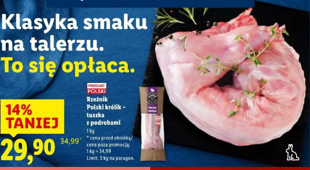 Rzeźnik Polski królik – tuszka z podrobami