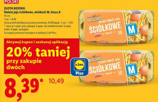 Złota Nioska Świeże jaja ściółkowe