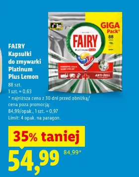 Fairy kapsułki do zmywarki Platinium Plus Lemon