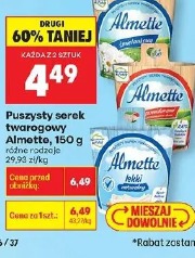 Puszysty serek twarogowy Almette