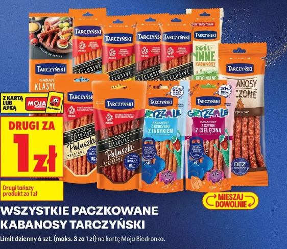 Wszystkie paczkowane kabanosy Tarczyński
