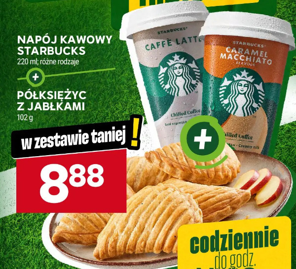 Napój kawowy Starbucks + Półksiężyc z jabłkami