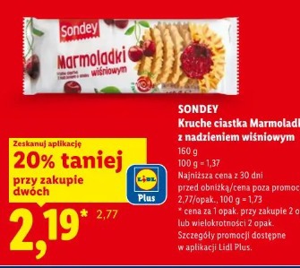 Sondey Kruche ciastka Marmoladki z nadzieniem wiśniowym