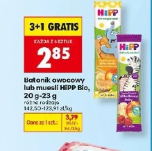 Batonik owocowy lub musli HiPP Bio