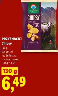 Przysnacki Chipsy ser górski lub śmietana z nutą czosnku