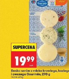 Deska serów z mleka krowiego, koziego i owczego Gourmês