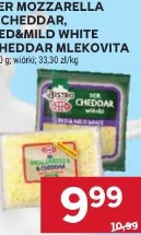 Ser mozzarella & cheddar, red&mild white cheddar Mlekovita