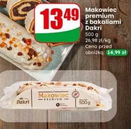 Makowiec premium z bakaliami Dakri
