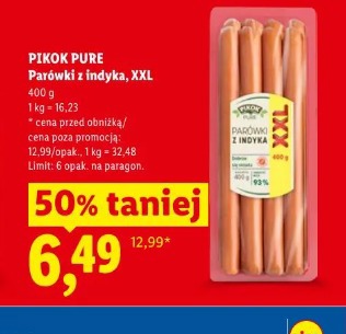 Pikok Pure Parówki z indyka, XXL