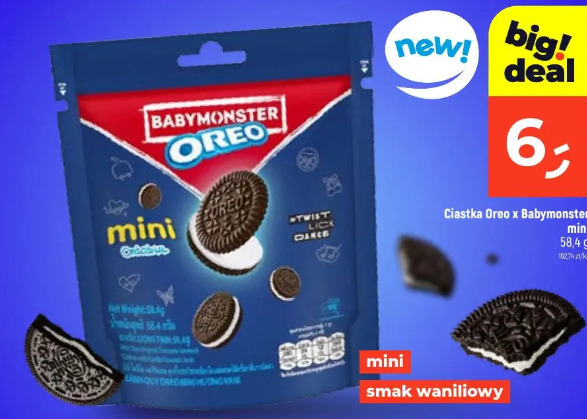 Ciastka Oreo x Babymonster mini smak waniliowy
