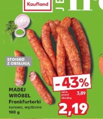 Madej Wróbel Frankfurterki surowe, wędzone