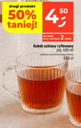 Kubek szklany ryflowany