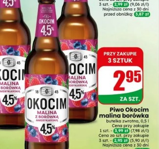 Piwo Okocim malina z borówką amerykańską