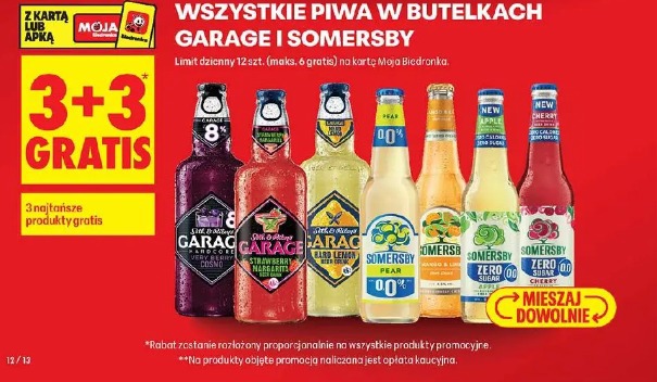 Wszystkie piwa w butelkach Garage i Somersby