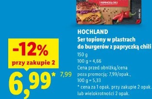 Hochland Ser topiony w plastrach do burgerów z papryczką chili