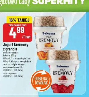 Jogurt kremowy z granolą Bakoma
