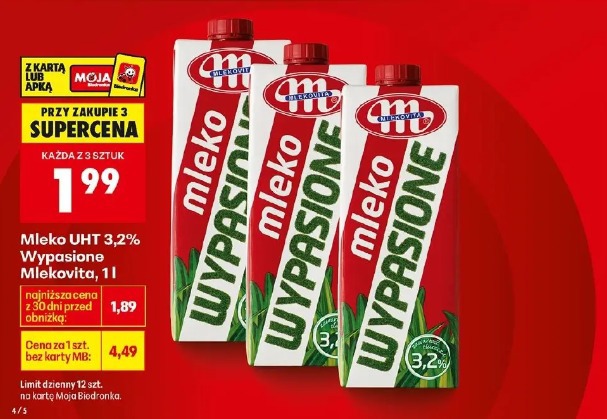 Mleko UHT Wypasione Mlekovita, 1l