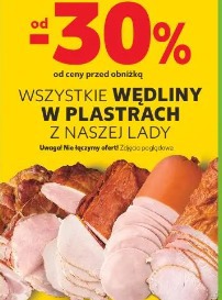 Wszystkie wędliny w plastrach z naszej lady