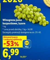 Winogrona jasne bezpestkowe