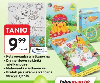 Kolorowanka wielkanocna / Diamentowe naklejki wielkanocne / Malowanki wielkanocne / Brelok pisanka wielkanocna do wyklejania