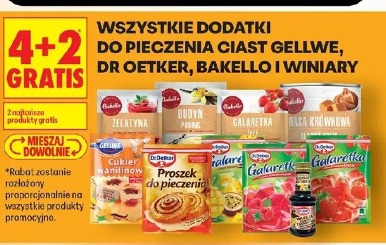 Wszystkie dodatki do pieczenia ciast Gellwe, Dr Oetker, Bakello i Winiary