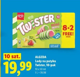 Algida Lody na patyku Twister, 10-pak