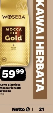 Kawa ziarnista Mocca Fix Gold Woseba
