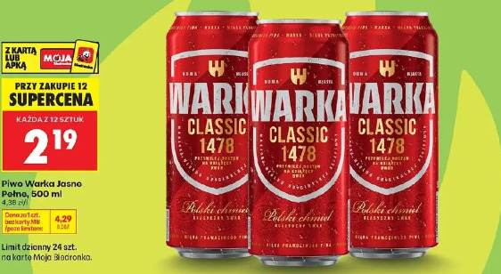 Piwo Warka Jasne Pełne