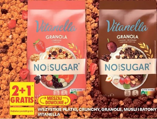 Wszystkie płatki, crunchy, granole, musli i batony Vitanella