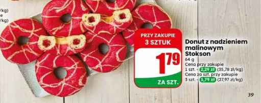 Donut z nadzieniem malinowym Stokson
