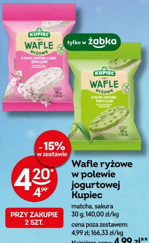 Wafle ryżowe w polewie jogurtowej Kupiec