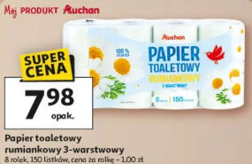 Papier toaletowy rumiankowy 3-warstwowy Auchan