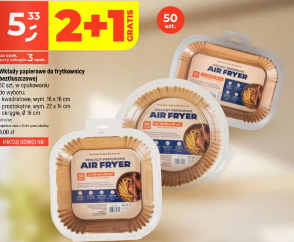 Wkłady papierowe do frytkownicy beztłuszczowej Air Fryer