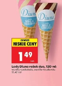 Lody Diuna rożek duo