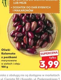 Oliwki Kalamata z pestkami marynowane w ziołach i oleju