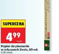 Papier do pieczenia w arkuszach Zosia