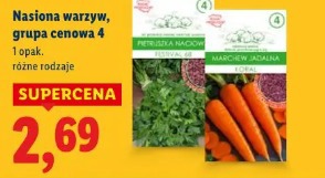 Nasiona warzyw, grupa cenowa 4