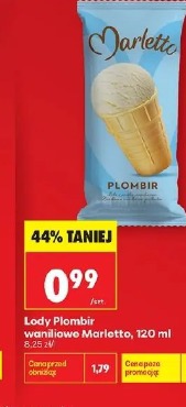 Lody Plombir waniliowe Marletto, 120 ml