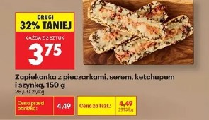 Zapiekanka z pieczarkami, serem, ketchupem i szynką