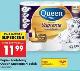 Papier toaletowy Queen Supreme, 9 rolek