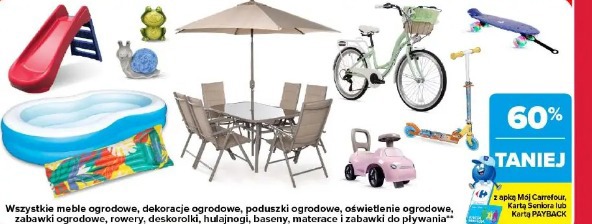 Meble ogrodowe, dekoracje ogrodowe, poduszki ogrodowe, oświetlenie ogrodowe, zabawki ogrodowe, rowery, deskorolki, hulajnogi, baseny, materace i zabawki do pływania